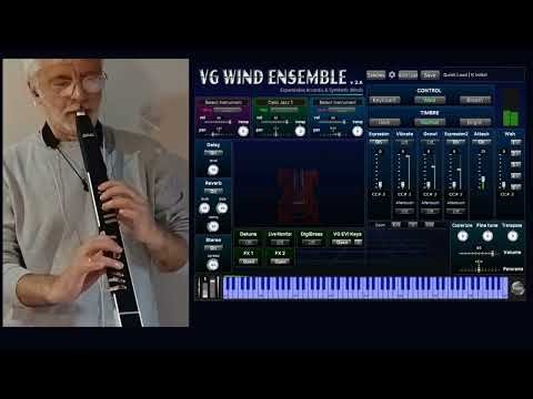 VG Wind Ensemble Virtual Instrument. Cello sound. VST, AU plugins. AKAI EWI4000s wind controller.
