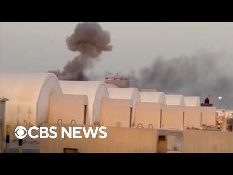News videos recorded by a person on the ground show Iran's strikes on U.S. base