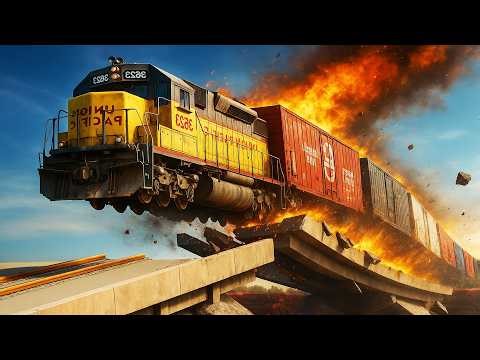 Earthquake Damaged Bridge Railroad Accidents Derailments ✅ BEAMNG.Drive LIVE STREAM