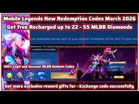Mobile Legends New Redeem Codes March 19, 2026 - Get Free Recharged up to 22 - 55 MLBB Diamonds 💎💎💎