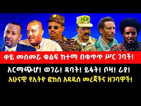 ቀይ መስመሯ ቁልፍ ከተማ በቁጥጥ ሥር ገባች!አርማጭሆ! ወገራ! ዳባት! ይፋት! ቦዛ! ራያ!አሁናዊ የኢትዮ ፎከስ አዳዲስ መረጃችና ዘገባዎች!
