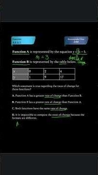 Test Prep: Compare Properties of Functions (8th Grade Math) | 8.F.A.2