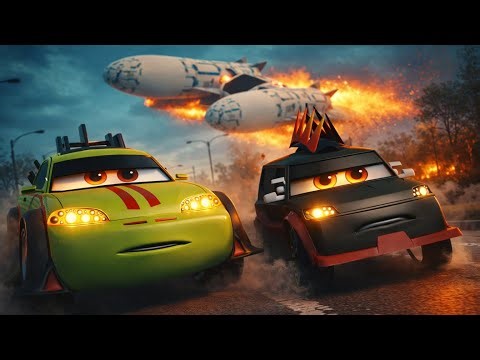 Alien Lands on Earth! Two Cars Witness the Shocking Arrival! 👽😱