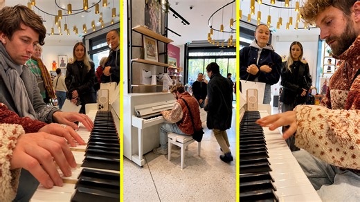 This piano cover made the crowd stop and listen