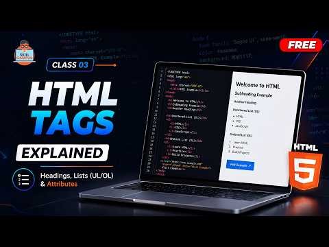 Class 03 - HTML Tags Explained | Headings, Lists (UL/OL) & Attributes