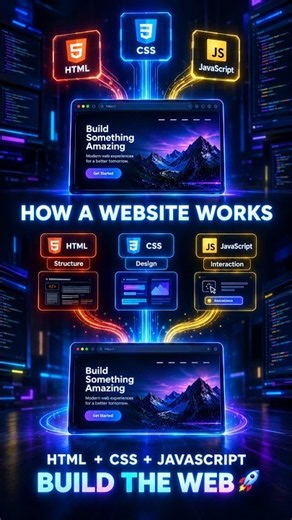 How HTML, CSS & JavaScript Work Together! | Web Development Part 5 #shorts