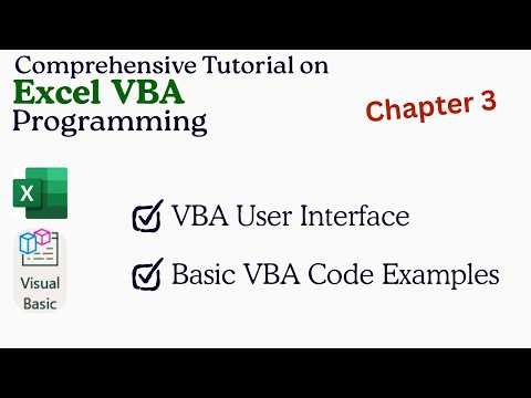 Excel VBA Tutorial Chapter 3 VBA UI and VBA Code Examples