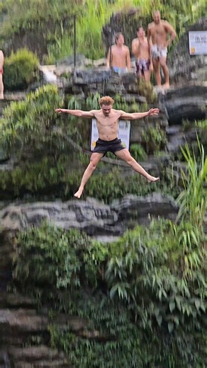 A crazy jump and the outcome #adventure #waterfall #diving #nature