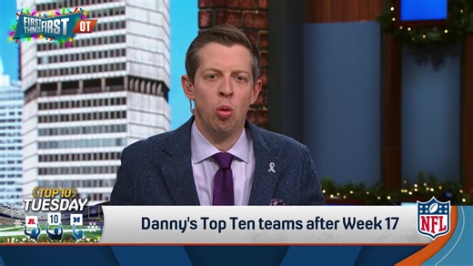 “Coming in at #3, the Buffalo Bills. I’m moving them up off the loss.” Agree with Danny Parkins’ Top Ten after Week 17? 👀 | First Things First on FS1