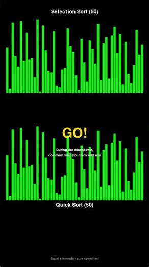 Selection Sort vs Quick Sort - Sorting Algorithm Race! #shorts