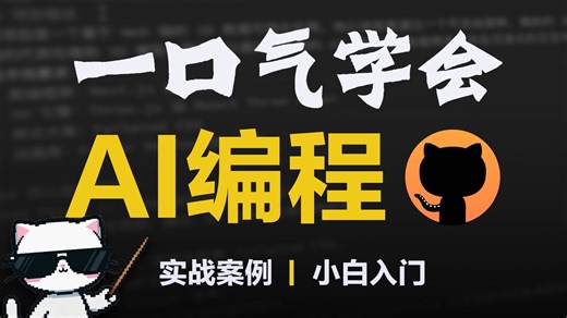 一口气学会AI编程！学不会up给你下跪！3个月10万字超详细教学！【项目实操】【0基础教学】【自学教程】【AI编程】【vibecoding】