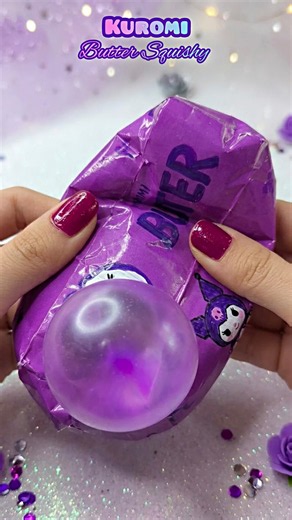 DIY Kuromi bubble butter Squishy 💜 #diy #craft #squishy #papercraft #shorts