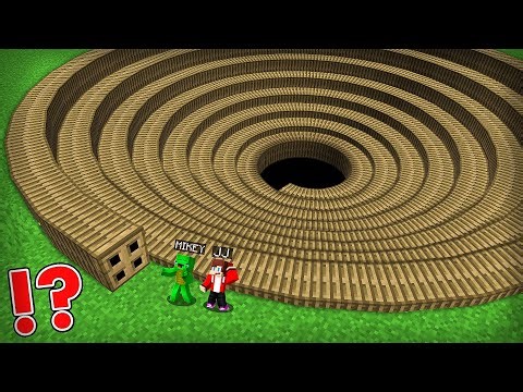 Mikey and JJ found a SPIRAL TRAPDOOR PIT in Minecraft Challenge - Maizen