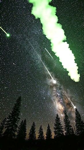 Perseid Meteor Shower | Deep Space Night Sky & Bright Fireball Trails
