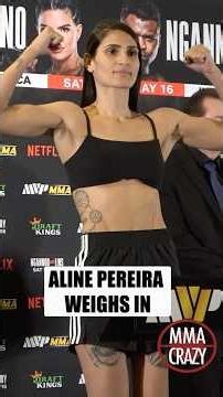 Aline Pereira weigh in for her fight with Jade Masson Wong at MVP MMA #AlinePereira