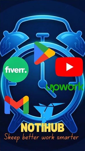 #1 Best Notification alert app for fiverr, upwork, freelancer, mail, youtube