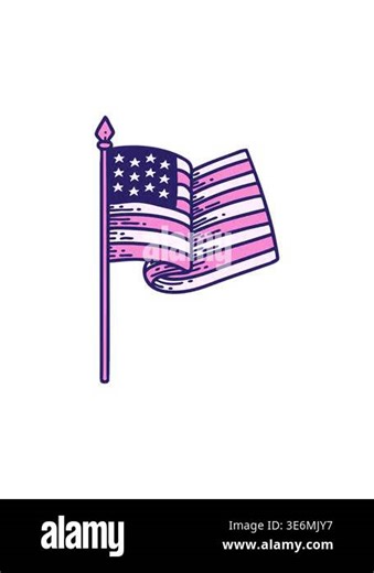 attention grabbing animation of traditional style of the american flag Stock Video Footage - Alamy