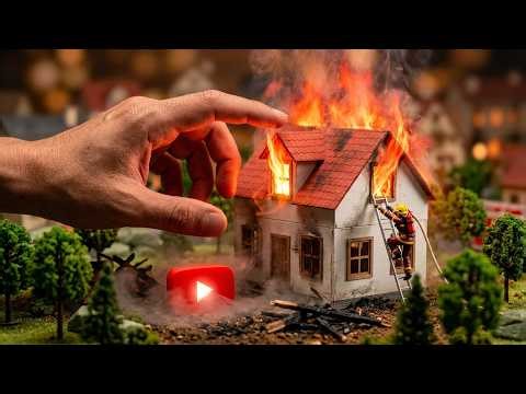 🔥Miniature World - A fire in a miniature house! Rescue operation | ASMR
