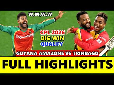 Guyana Amazon warriors vs Trinbago Knight Riders CPL Match 33 Full Highlights 2026