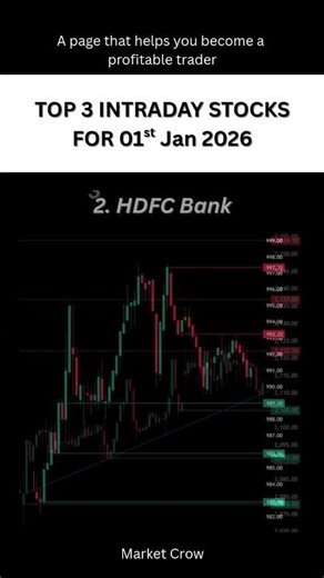 Best 3 Intraday Stocks For 1st January 2026 | Best Technical Setup | Market Crow #stockmarket
