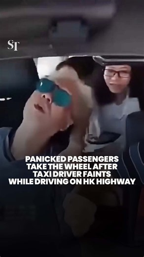 Passengers take the wheel after taxi driver faints on Hong Kong highway
