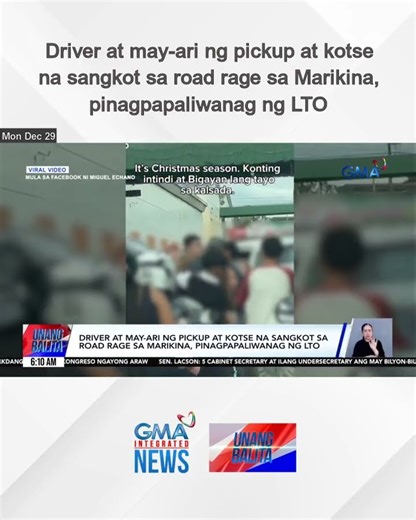 Driver at may-ari ng pickup at kotse na sangkot sa road rage... | Unang Balita