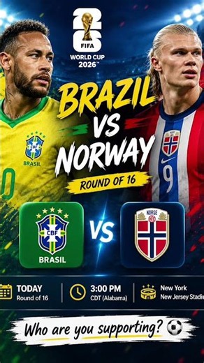 🇧🇷 Brazil vs Norway 🔥 The Battle for the Quarterfinals Begins!