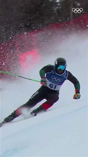 Nathan Tchibozo made history on the #MilanoCortina2026 slopes in men's giant slalom! ⛷️ #Olympics