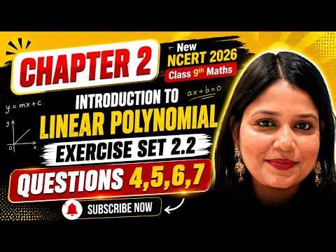Class 9th Maths | Ex 2.2 Question 4,5,6 & 7 | Chapter 2 | Linear Polynomial | New NCERT