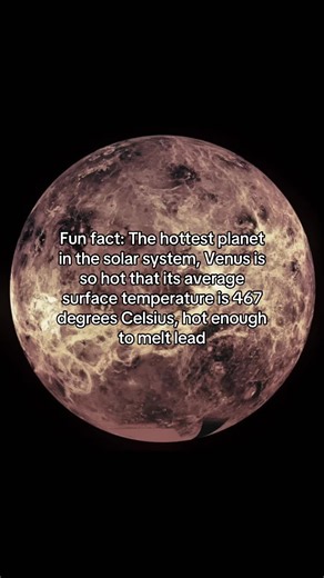 Venus is the hottest planet in our solar system, with an average surface temperature of about 465°C. Its thick atmosphere traps heat through a powerful greenhouse effect, making it even hotter than Mercury, which is closer to the Sun. #venus #viral #physics #Science #fyp