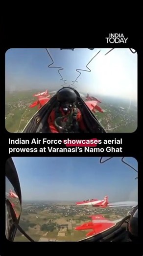IAF Stages Spectacular Air Show At Varanasi’s Namo Ghat, Showcasing Aerial Prowess In The Skies