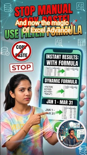 Don't Copy paste Data ❌ Use Advanced Tricks Instead ☑️#excel #fast