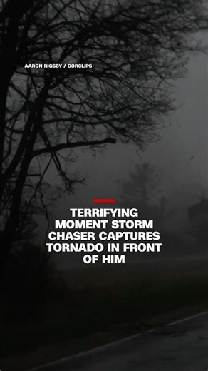 Terrifying moment storm chaser captures tornado in front of him