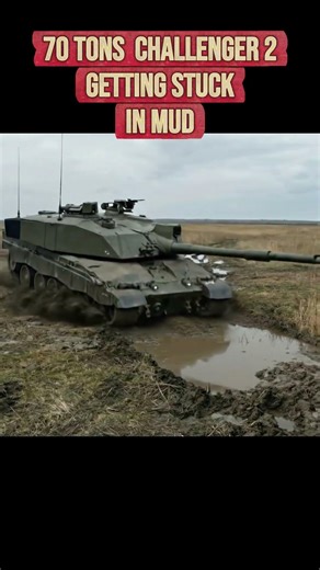 70 Tons Challenger 2 getting stuck in mud #shorts #ai #challenger2 #tankfails #military #defence