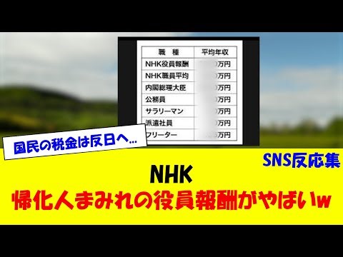 NHK's executive compensation for naturalized citizens is shocking lol