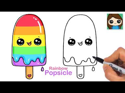 How to Draw a Rainbow Fruit Popsicle 🌈