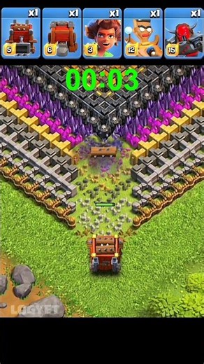 Which Cards Can Break All Levels Of Walls Fastest?🔥#clashofclans #coc #shorts