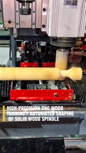 High-Precision CNC Wood Turning – Automated Shaping of Solid Wood Spindle