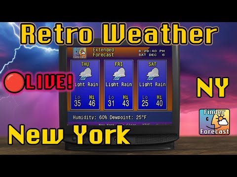🔴 LIVE New York, NY Weather | Retro Weather + 90s Jazz - Relax
