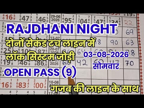 RAJDHANI NIGHT MATKA 03-08-2026 ! Rajdhani night Trick Today ! Rajdhani Satta Matka Live