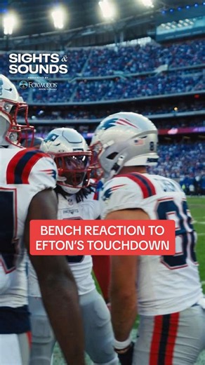 the bench went crazzyyy for chiz 🗣️ #nfl #patriots #eftonchism #touchdown #highlights 📺 LV vs. NE 10/11 at 1 PM on CBS