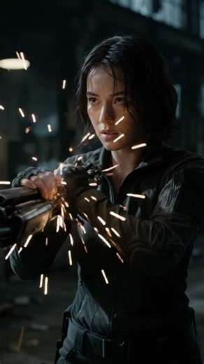 She Fights Robots Like a Movie Hero 🤖🔥 | Insane AI Action Scene #Shorts