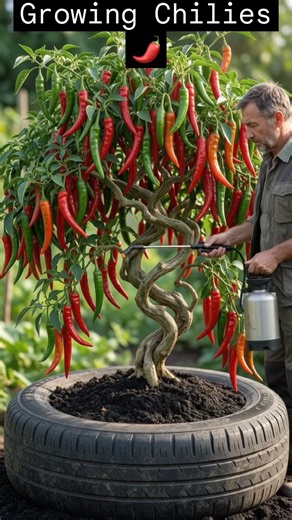 Growing Green Chilies 🌶️🌱 | Amazing Gardening #Shorts #GreenChili #Gardening
