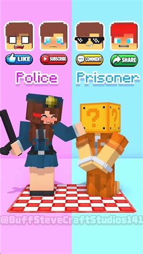Prisoner JJ & Police JJ Sister What Head is hidden behind Mystery Mask? -Minecraft Animation #shorts