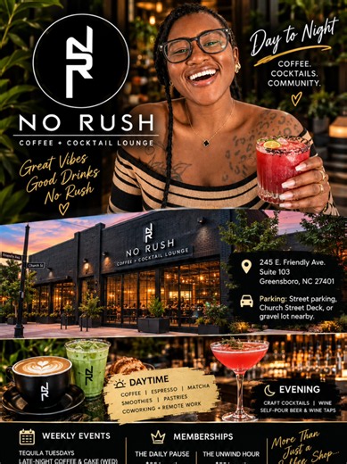 No Rush Coffee Cocktail Lounge: Greensboro's Must-Visit Spot