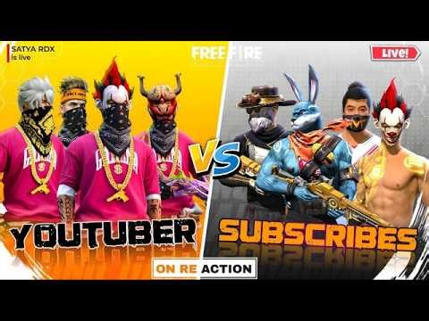 🔴FREE FIRE LIVE😮1 VS 4 GUILD TEST 🤡😱 FULL REACTOIN 😱🤡 #freefirelive #satyardxlive #guildtestlive