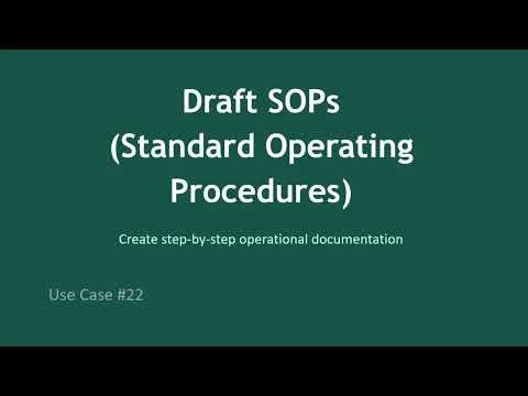 #22 Draft SOPs (Standard Operating Procedures)