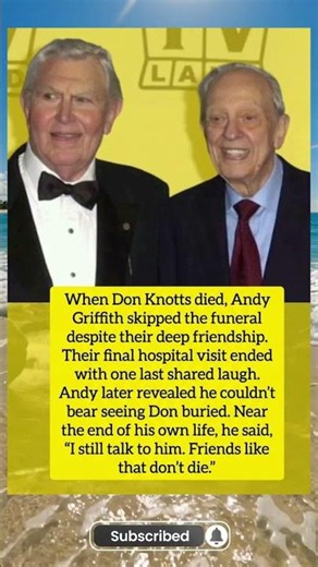 When Don Knotts died, Andy Griffith skipped #usashorts #motivationalquotes