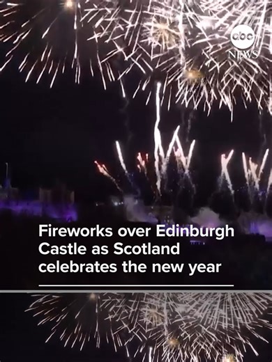 Fireworks illuminated the sky over Edinburgh Castle as Scotland celebrated the New Year. #holiday #fireworks #newyear #news #abcnews