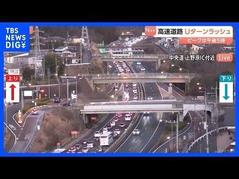 【関東の高速道路で渋滞】東北道・関越道は午後5時ピークに30キロ以上の渋滞予測 年末年始のUターンラッシュ｜TBS NEWS DIG